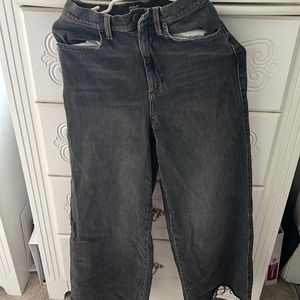 urban black wide leg skater jeans